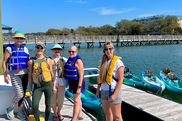 Enjoy the dolphins from one of our Kayaking trips at Bluewater