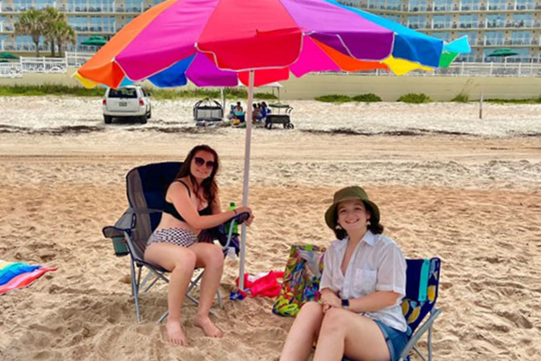 Enjoying a beautiful spring day on the beach at the Royal Floridian