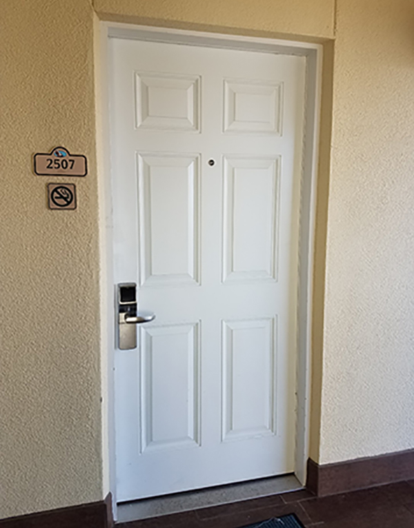 New villa entry doors in Royal Floridian South